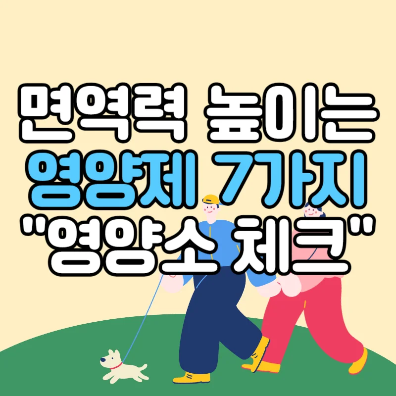 면역력 높이는 영양제 7가지 좋은 영양소 체크