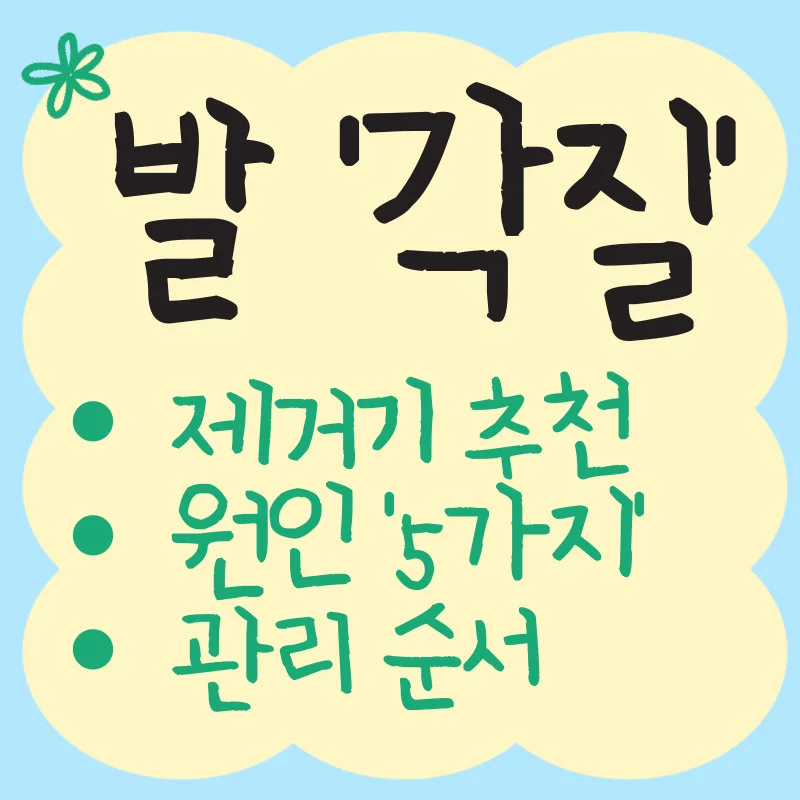 발 각질 제거기 추천과 원인 재발 방지 관리 순서